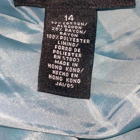 NORTON McNAUGHTON Turquoise Blue Tweed A-Line Skirt - Picture 3 of 9